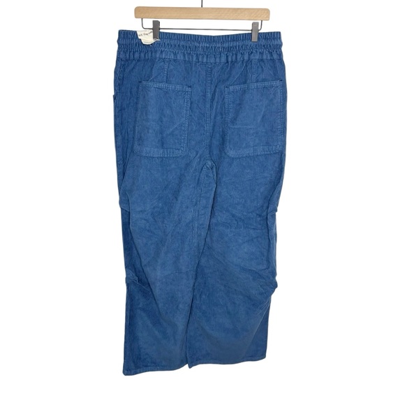 Free People Modern Love Pull-On Cord Jeans Size large Blue Wide Leg Pants - Picture 6 of 8